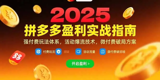 拼多多盈利实战指南，强付费玩法，活动爆流技术，微付费破局方案(更新7月-副业吧