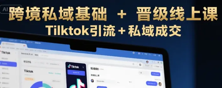 跨境私域基础+晋级线上课，Tilktok引流+私域成交-副业吧