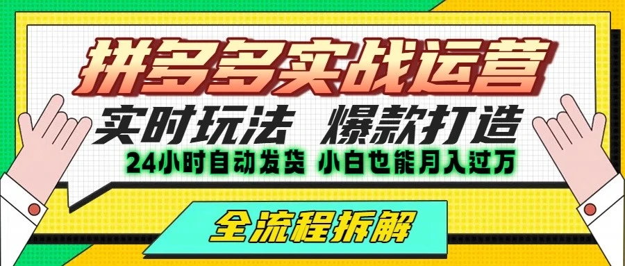 拼多多最新实战运营高投产：长久稳定项目，单店利润一天三位数-副业吧