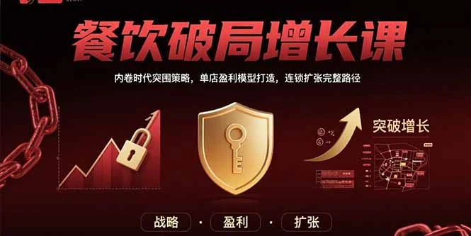 餐饮破局增长课：内卷时代突围策略，单店盈利模型打造，连锁扩张完整路径-副业吧