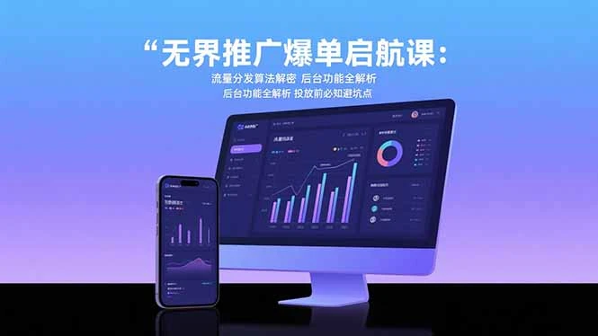 无界推广爆单启航课:流量分发算法解密 后台功能全解析 投放前必知避坑点-副业吧