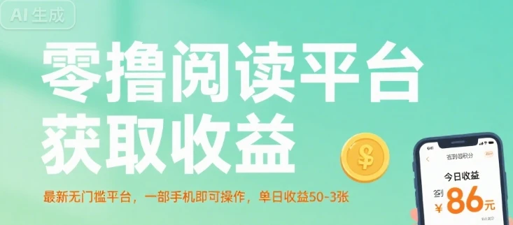 零撸阅读平台获取收益,最新无门槛平台,一部手机即可操作,单日收益50-3张【揭秘】-副业吧