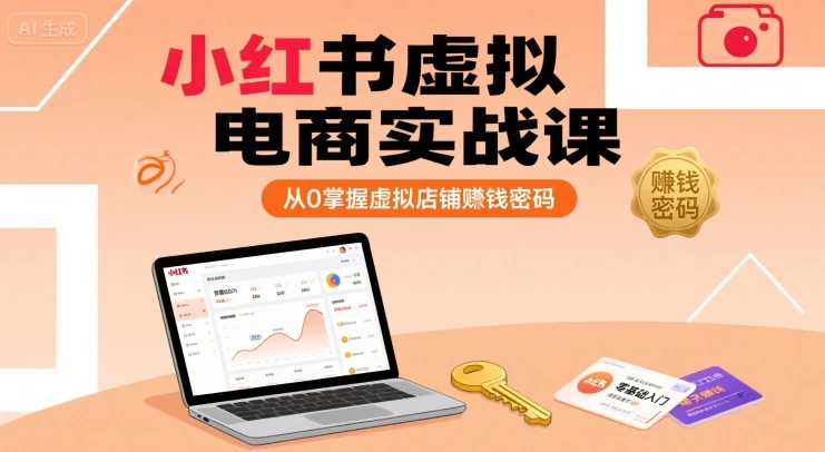 小红书虚拟电商实战课,从0掌握虚拟店铺賺钱密码(更新)-副业吧