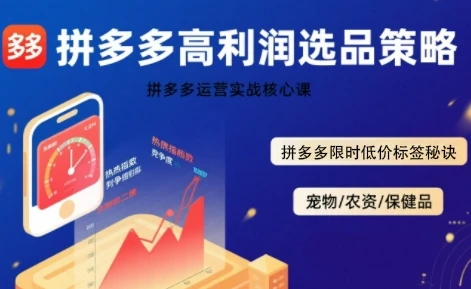 拼多多选品暴利技术实战课,拼多多高利润选品策略,拼多多限时低价标签秘诀-副业吧