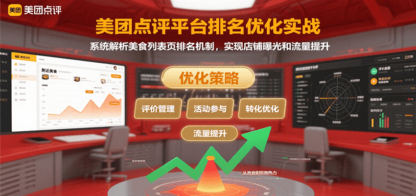 美团点评平台排名优化实战，系统解析美食列表页排名机制，实现店铺曝光和流量提升-副业吧