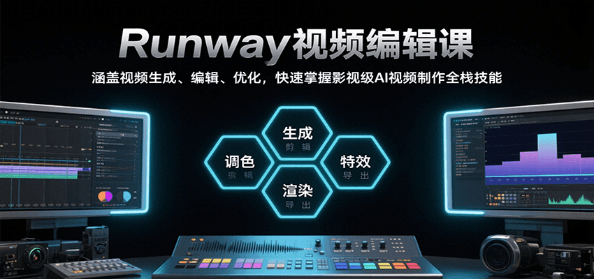 Runway视频编辑课,涵盖视频生成、编辑、优化,快速掌握影视级AI视频制作全栈技能-副业吧