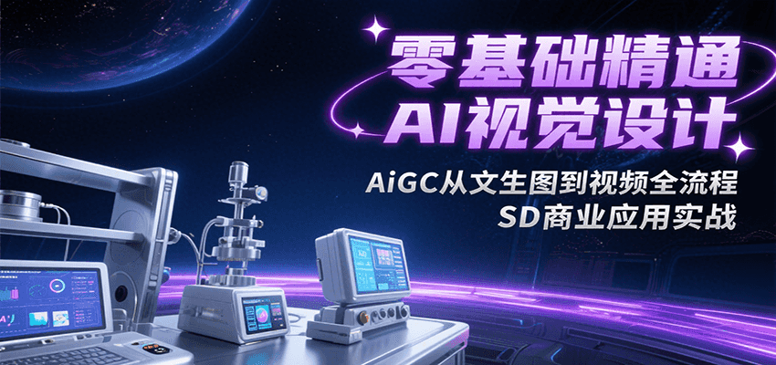零基础精通AI视觉设计,AiGC从文生图到视频全流程,SD商业应用实战-副业吧