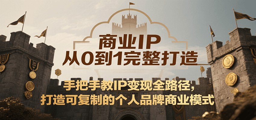 商业IP从0到1完整打造,手把手教IP变现全路径,打造可复制的个人品牌商业模式-副业吧