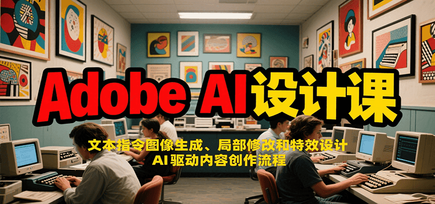 Adobe AI设计课:文本指令图像生成、局部修改和特效设计,AI驱动内容创作流程-副业吧