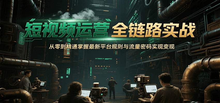 短视频运营全链路实战，从零到精通掌握最新平台规则与流量密码实现变现-副业吧