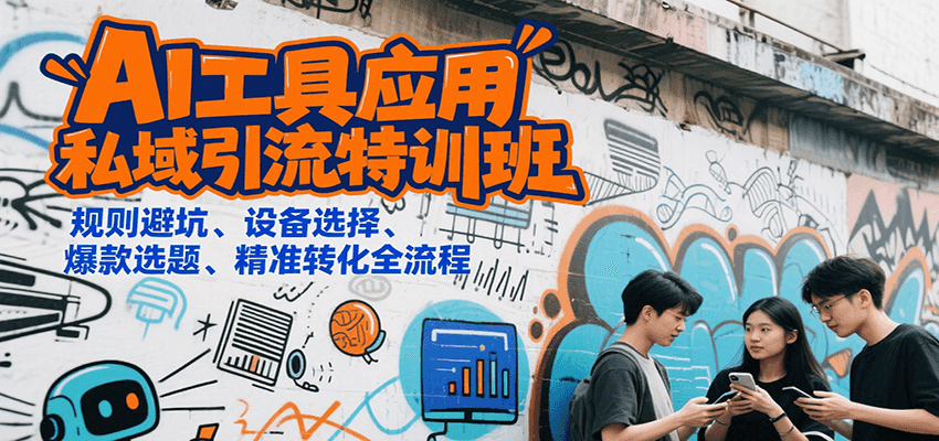 AI工具应用私域引流特训班，规则避坑、设备选择、爆款选题、精准转化全流程-副业吧