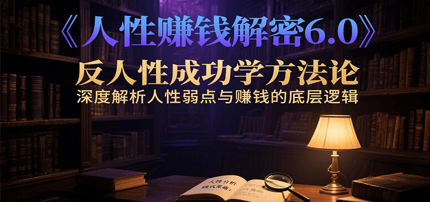 人性赚钱解密6.0，反人性成功学方法论，深度解析人性弱点与赚钱的底层逻辑-副业吧