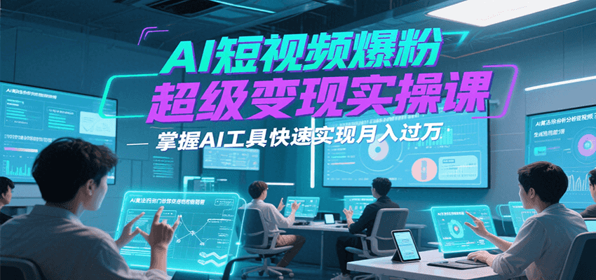 AI短视频爆粉超级变现实操课,掌握AI工具快速实现月入过万-副业吧