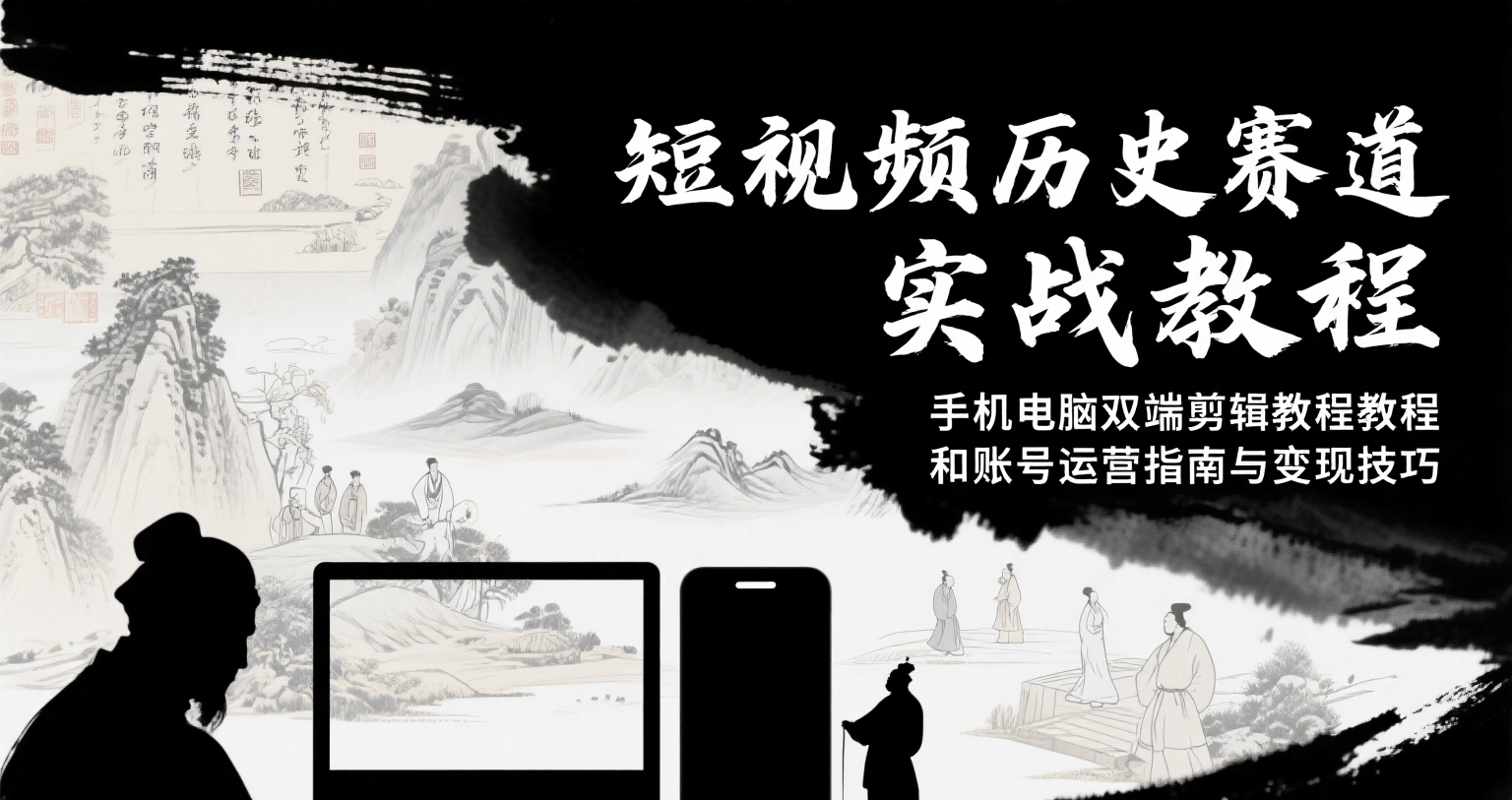 短视频历史赛道实战教程,手机电脑双端剪辑教程和账号运营指南与变现技巧-副业吧