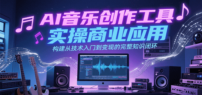 AI音乐创作工具实操商业应用,构建从技术入门到变现的完整知识闭环-副业吧