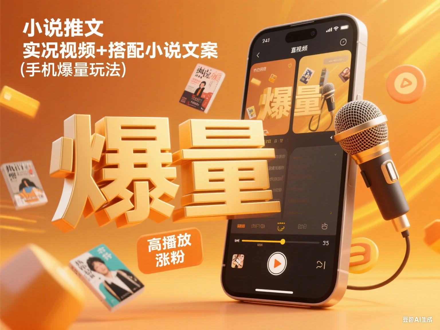 小说推文 实况视频+搭配小说文案（手机爆量玩法）-副业吧