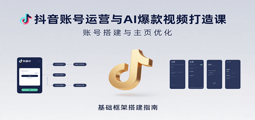 抖音账号运营与AI爆款视频打造课：含账号搭建、运营及多种AI特效视频制作方法-副业吧