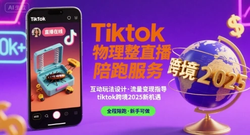 Tiktok物理整蛊直播陪跑服务-tiktok跨境2025-副业吧
