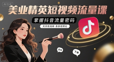 美业精英短视频流量课，掌握抖音流量密码，天天有询单，条条有转化-副业吧