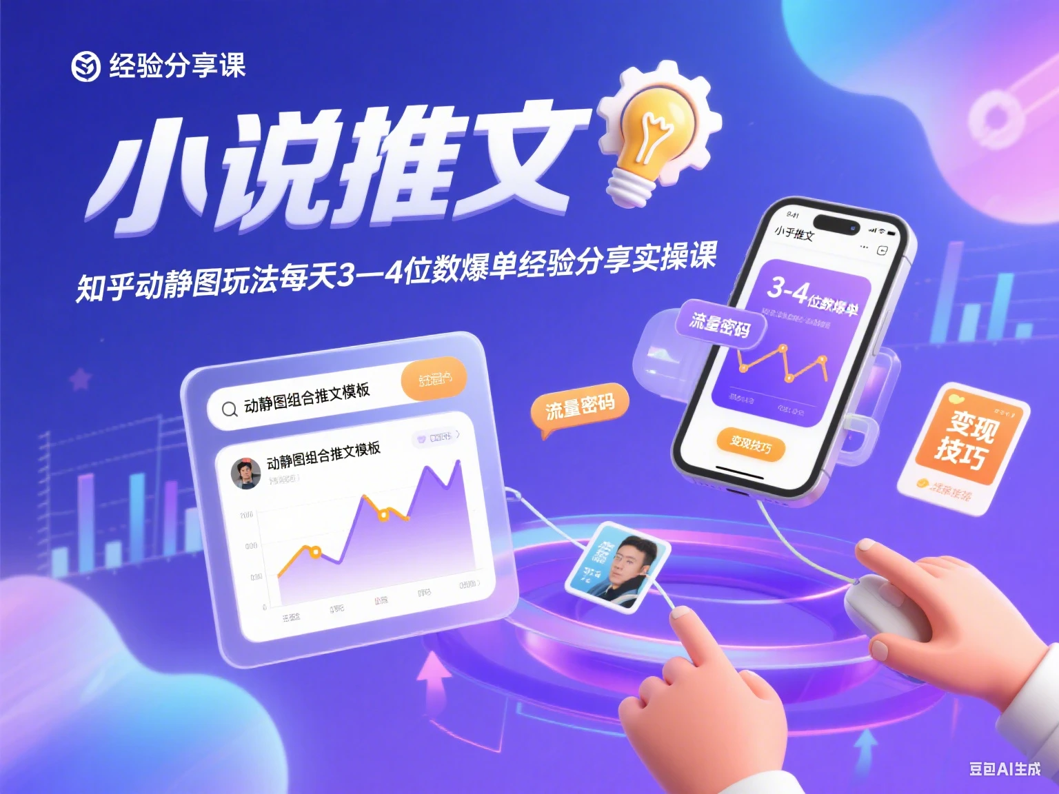 小说推文 知乎动静图玩法每天3—4位数爆单经验分享实操课-副业吧