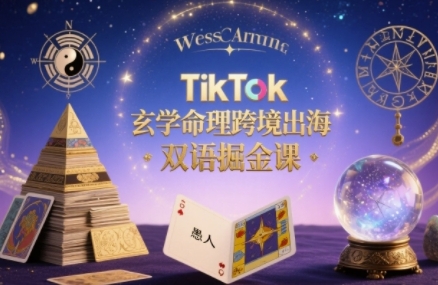 TikTok玄学命理跨境出海双语掘金课，手把手教你用命理知识精准直击海外用户痛点-副业吧