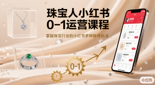珠宝人小红书0-1运营课程,掌握珠宝行业的小红书多种账号玩法-副业吧