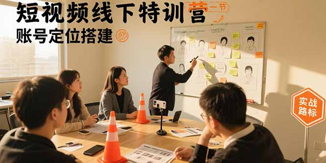 短视频线下特训营：账号定位搭建/口播号拍摄剪辑/直播间流量入口/变现实战-副业吧