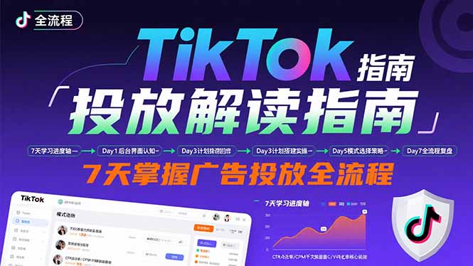 TikTok投放解读指南:后台操作/计划建立/模式选择,7天掌握广告投放全流程-副业吧