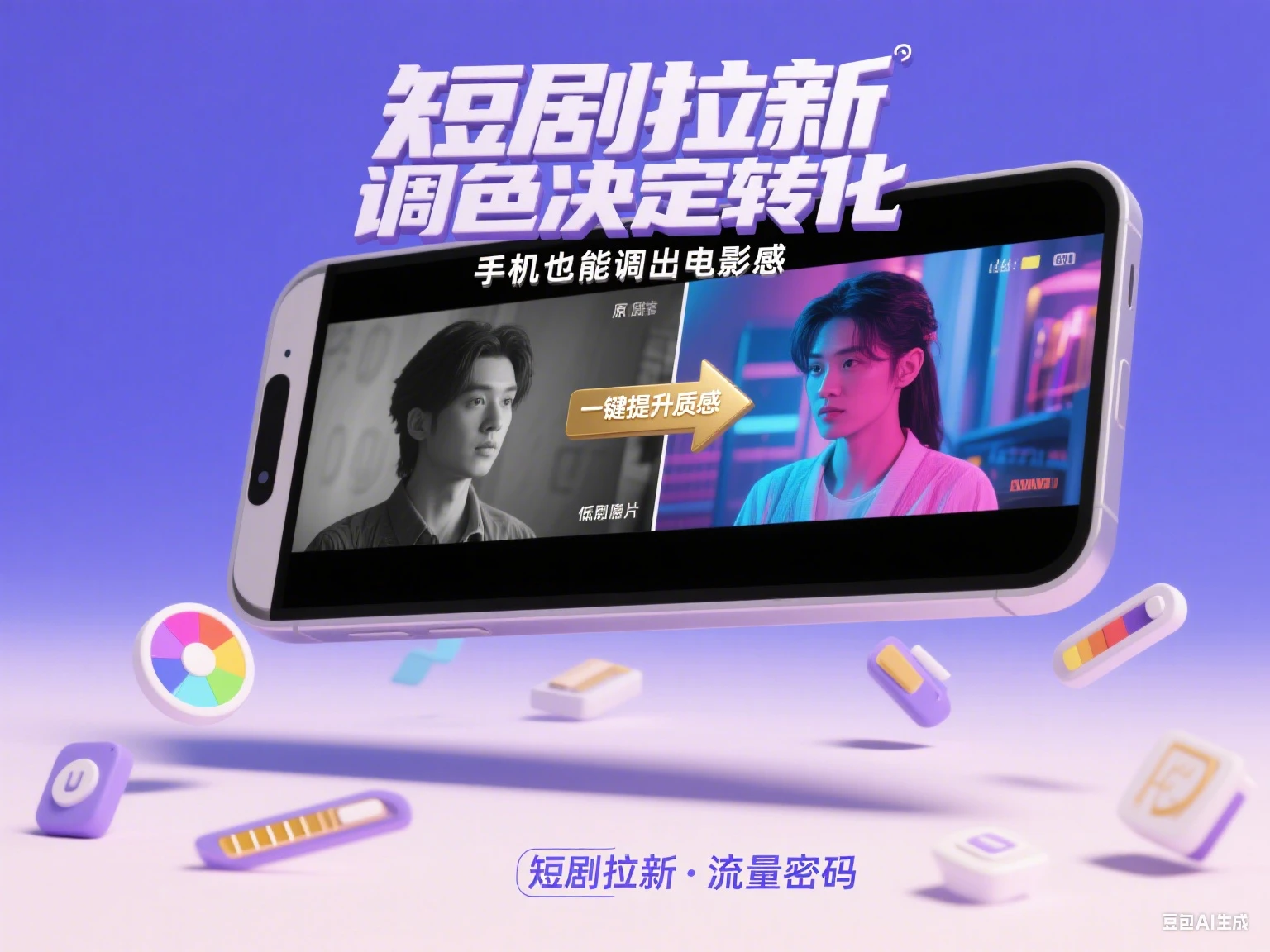 短剧拉新 视频调色实操课-副业吧