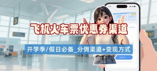 学生党必看！机票火车票优惠券申请渠道 + 项目打法，开学季节日速存-副业吧