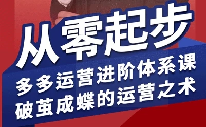 【精】拼多多运营进阶系统课，从零起步，多多运营进阶体系课，破茧成蝶的运营之术-副业吧