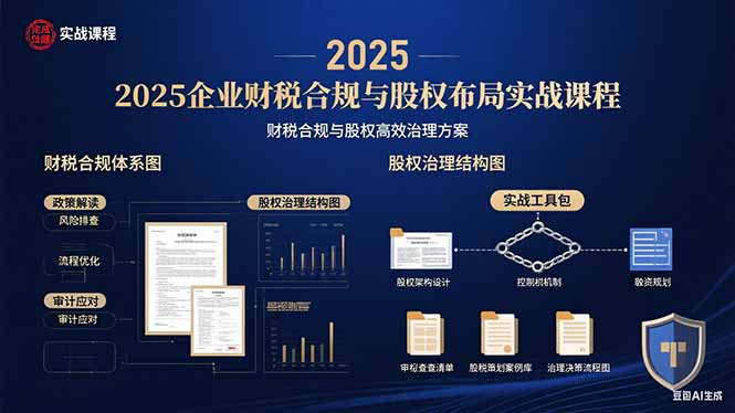 2025企业财税合规与股权布局的实战课程:财税合规与股权高效治理方案-副业吧