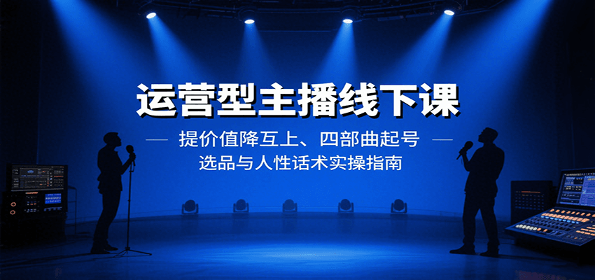 运营型主播线下课:提价值降互上、四部曲起号、选品与人性话术实操指南-副业吧