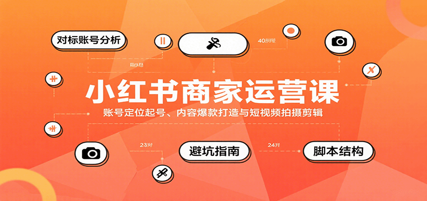 小红书商家运营课,账号定位起号、内容爆款打造与短视频拍摄剪辑-副业吧