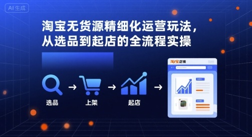 淘宝无货源精细化运营玩法,从选品到起店的全流程实操-副业吧