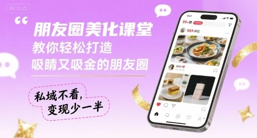 朋友圈美化课堂，教你轻松打造，吸睛又吸金的朋友圈，私域不看，变现少一半-副业吧