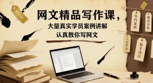 【精】网文精品写作课，大量真实学员案例讲解，认真教你写网文-副业吧