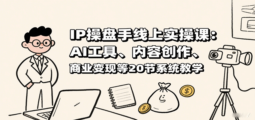 IP操盘手线上实操课:AI工具、内容创作、商业变现等20节系统教学-副业吧