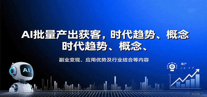 AI批量产出获客,时代趋势、概念、副业变现、应用优势及行业结合等内容-副业吧