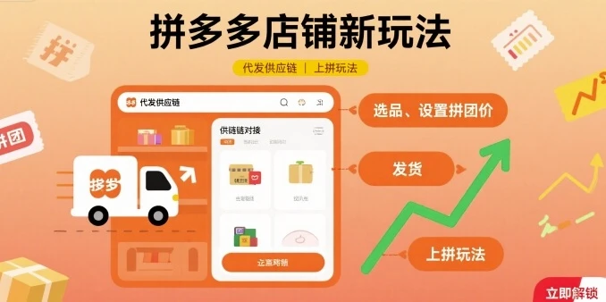 【精】拼多多店铺新玩法，代发供应链上拼玩法-副业吧