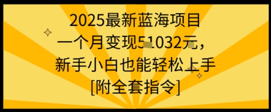 2025最新蓝海项目一个月变现1w+新手小白也能轻松上手【附全套指令】-副业吧