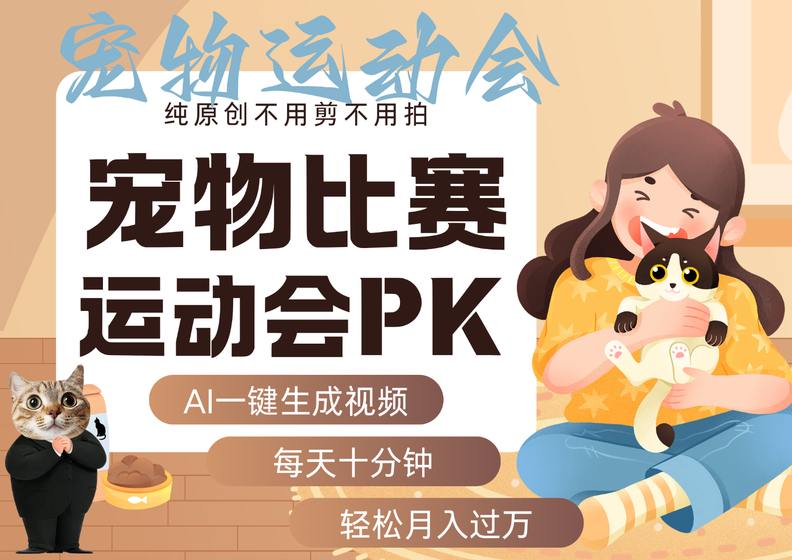 AI萌宠运动员跳水 射击 篮球 足球比赛 每天十分钟 附详细提示词文案库 代替做…-副业吧