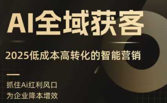 AI全域获客实训营，2025低成本高转化的智能营销，精准找客，高效营销-副业吧