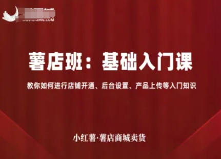 小红薯薯店商城卖货,基础入门课,教你如何进行店铺开通、后台设置、产品上传等入门知识-副业吧