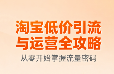 淘宝低价引流与运营全攻略(更新9月)-副业吧
