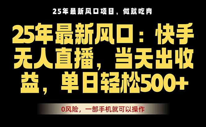 25年最新无人直播玩法，当天秒出单，一部手机就可操作-副业吧
