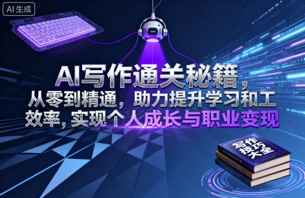 AI写作通关秘籍，从零到精通，助力提升学习和工作效率，实现个人成长与职业变现-副业吧