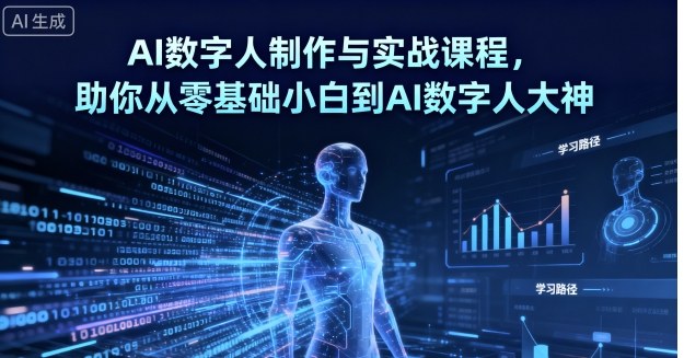 AI数字人制作与实战课程,助你从零基础小白到AI数字人大神-副业吧