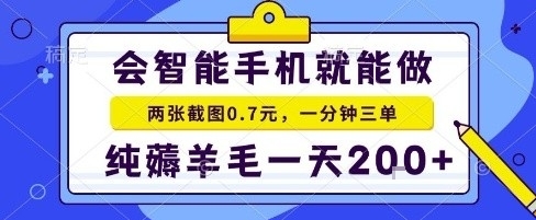 手机项目,二十秒一单,纯薅羊毛一天2张+做就有【揭秘】-副业吧