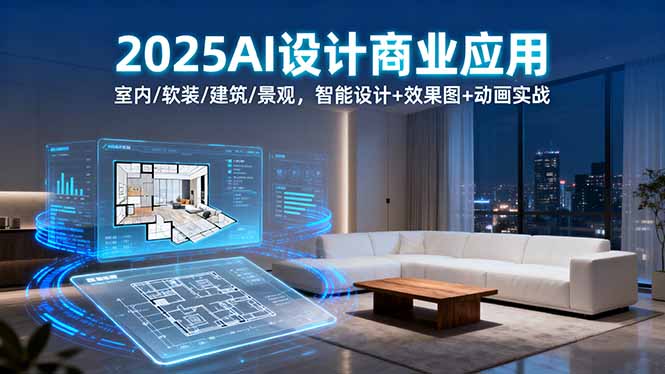 2025AI设计商业应用：室内/软装/建筑/景观，智能设计+效果图+动画实战-副业吧